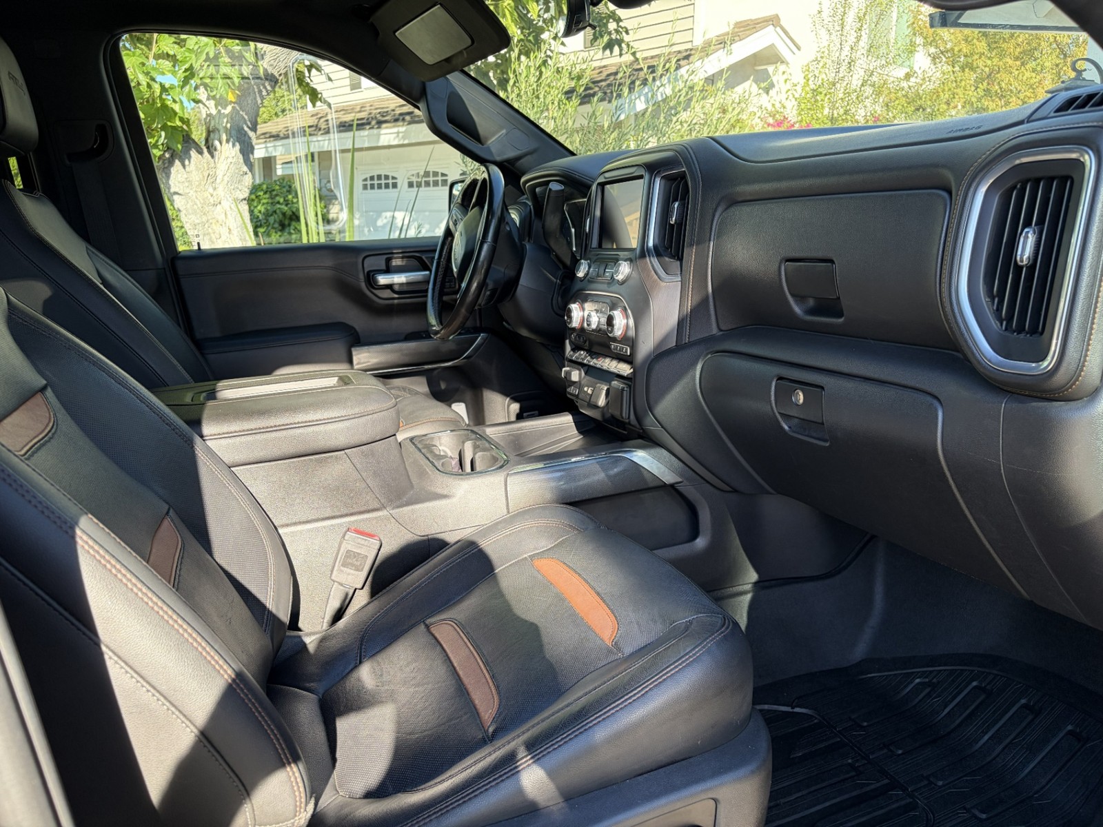 Detailed GMC Sierra interior and leather seats
